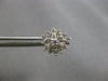 ESTATE .40CT DIAMOND 14KT WHITE GOLD 3D CLASSIC CLUSTER SNOWFLAKE STUD EARRINGS