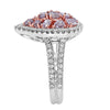 2.76CT WHITE & PINK DIAMOND 18K WHITE & ROSE GOLD MULTI SHAPE CLUSTER LOVE RING