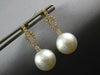 1.28CT DIAMOND & AAA SOUTH SEA PEARL 18KT YELLOW GOLD TEAR DROP HANGING EARRINGS