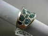ESTATE LARGE 2.86CT WHITE & BLUE DIAMOND 14K WHITE GOLD 3D MULTI FLOWER FUN RING