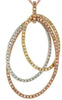 LARGE .60CT DIAMOND 14KT TRI COLOR GOLD 3D OVAL INIFINITY LOVE FLOATING PENDANT