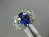 ESTATE LARGE 3.58CT DIAMOND & AAA OVAL TANZANITE 14KT WHITE GOLD ENGAGEMENT RING