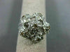 WIDE .86CT WHITE & CHOCOLATE FANCY DIAMOND 18KT WHITE GOLD MULTI FLOWER FUN RING