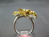 ESTATE EXTRA LARGE 2.60CT ROSE CUT DIAMOND 18KT 2 TONE GOLD ROSE FLOWER FUN RING