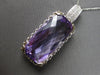 LARGE 25.13CT DIAMOND & AAA AMETHYST 14KT WHITE GOLD 3D CUSHION & ROUND PENDANT