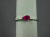 ESTATE .34CT DIAMOND & AAA RUBY 14KT WHITE GOLD 3D ROUND & PEAR SHAPE FUN RING