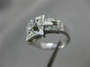 ESTATE WIDE .66CT DIAMOND 14K WHITE GOLD BEZEL SQUARE HALO ENGAGEMENT RING 18671