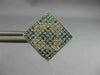 ESTATE 1.0CT WHITE & BLUE DIAMOND 14K WHITE GOLD GEOMETRIC SQUARE EARRINGS 19576