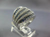 LARGE 3.43CT DIAMOND & AAA SAPPHIRE 14K WHITE GOLD MULTI ROW MULTI WAVE FUN RING