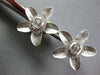 ESTATE LARGE .48CT DIAMOND 18K 2 TONE GOLD ROUND & BAGUETTE FLOWER STUD EARRINGS