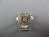 WIDE 1.0CT DIAMOND 14KT WHITE GOLD PRINCESS & ROUND DOUBLE HALO ENGAGEMENT RING