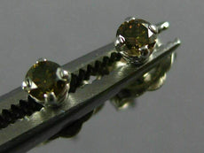 ESTATE SMALL .10CT CHOCOLATE FANCY DIAMOND 14KT WHITE GOLD CLASSIC STUD EARRINGS
