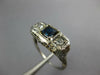 ANTIQUE .71CT OLD MINE DIAMOND & AAA SAPPHIRE 14KT WHITE GOLD 3D ART DECO RING