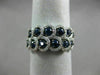 ESTATE WIDE 1.16CT DIAMOND & AAA SAPPHIRE 14KT WHITE GOLD LEAF ANNIVERSARY RING