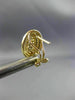 LARGE .83CT DIAMOND 14K YELLOW GOLD 3D CLUSTER DOUBLE HALO CLIP ON POST EARRINGS