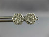 ESTATE 1.09CT DIAMOND 14KT WHITE GOLD 3D FLOWER CLUSTER STUD EARRINGS #2812