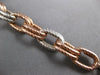 ESTATE LONG .96CT DIAMOND 14KT WHITE & ROSE GOLD OVAL LINK TOGGLE LOVE BRACELET