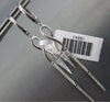 ESTATE .28CT DIAMOND 14KT WHITE GOLD 3D CLASSIC INFINITY BAR HANGING EARRINGS