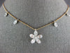 ESTATE .80CT DIAMOND 18K WHITE & ROSE GOLD FLOWER LEAF BY THE YARD LOVE NECKLACE
