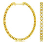 1.0CT DIAMOND 14K YELLOW GOLD ROUND FILIGREE OVAL MILGRAIN HOOP HANGING EARRINGS