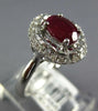 ESTATE 1.24CT DIAMOND & AAA RUBY 14KT WHITE GOLD CLASSIC OVAL & ROUND FUN RING