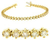 ESTATE 4.18CT DIAMOND 14KT YELLOW GOLD 3D CLASSIC 6 PRONG ROUND TENNIS BRACELET