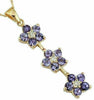 ESTATE 1.75CT DIAMOND & AAA TANZANITE 14KT YELLOW GOLD 3D FLOWER LOVE PENDANT