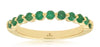 ESTATE .58CT AAA EMERALD 14KT YELLOW GOLD 3D ROUND SHARED PRONG ANNIVERSARY RING