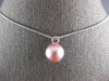 .09CT AAA RUBY & AAA PINK SOUTH SEA PEARL 14KT WHITE GOLD BEZEL FLOATING PENDANT
