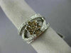 ESTATE WIDE 1.32CT WHITE & CHOCOLATE FANCY DIAMOND 14K WHITE GOLD 3D FLOWER RING