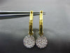 ESTATE .57CT DIAMOND 14KT 2 TONE GOLD 3D PAVE CIRCULAR HOOP FUN EARRINGS #20819