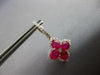 ESTATE LARGE 4.16CT DIAMOND & AAA RUBY 18KT ROSE GOLD 3D OVAL & ROUND HANGING EARRINGS