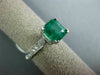 ESTATE 2.35CT DIAMOND & AAA EMERALD 18KT WHITE GOLD 3D OCTAGON ENGAGEMENT RING