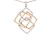 LARGE 1.61CT DIAMOND 18KT 2 TONE GOLD MULTI SQUARE GEOMETRICAL LOVE KNOT PENDANT