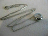 ANTIQUE ROUND DIAMOND SOLITAIRE 14KT WHITE GOLD PENDANT + CHAIN