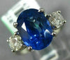 ESTATE 5.74CT DIAMOND & AAA CEYLON SAPPHIRE 14KT WHITE GOLD OVAL ENGAGEMENT RING