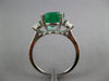 LARGE 5.07CT DIAMOND & AAA EMERALD 14K WHITE 3D GOLD OVAL ENGAGEMENT RING #27151