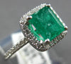 1.72CT DIAMOND & AAA EMERALD 18KT WHITE GOLD CLASSIC SQUARE HALO FRIENDSHIP RING