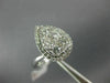 ESTATE LARGE 1.0CT DIAMOND 14KT WHITE GOLD 3D CLUSTER PEAR HALO ENGAGEMENT RING
