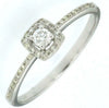 ESTATE .20CT DIAMOND 14KT WHITE GOLD 3D ROUND SQUARE HALO LOVE FRIENDSHIP RING