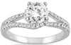 ESTATE 1.01CT DIAMOND 14KT WHITE GOLD 3D ROUND CLASSIC SOLITAIRE ENGAGEMENT RING