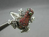 ESTATE WIDE .84CTW EMERALD GARNET & DIAMOND 18KT WHITE GOLD FUN FROG RING