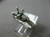 .6CT DIAMOND 14K WHITE GOLD 3 STONE FILIGREE MILGRAIN SEMI MOUNT ENGAGEMENT RING
