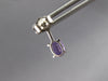 1.02CT DIAMOND & AAA AMETHYST 14K WHITE GOLD OVAL & ROUND ARROW HANGING EARRINGS