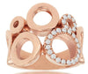 ESTATE WIDE .30CT DIAMOND 14KT ROSE GOLD 3D MULTI CIRCULAR FUN RING