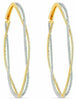 ESTATE LARGE 2.30CT DIAMOND 18KT TWO TONE GOLD INFINITY INSIDE OUT HOOP EARRINGS