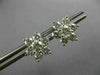 ESTATE LARGE 2.0CT DIAMOND 14KT WHITE GOLD FLOWER STAR SCREW BACK STUD EARRINGS