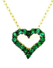 ESTATE .53CT AAA EMERALD 18KT YELLOW GOLD 3D CLASSIC OPEN HEART FLOATING PENDANT