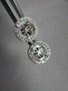 ANTIQUE .48CT 3D ROUND DIAMOND FILIGREE 14KT WHITE GOLD EARRINGS JACKET SETTINGS