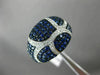 ESTATE WIDE 2.43CT DIAMOND & AAA SAPPHIRE 14K WHITE GOLD MULTI ROW PAVE FUN RING